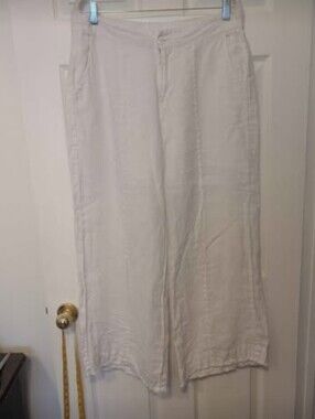 The Shanty 100% White Wide-Leg Linen Pants
